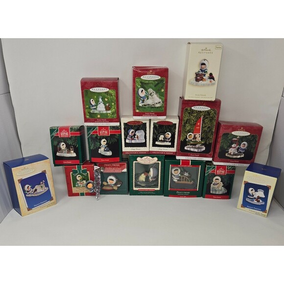 Hallmark Frosty Friends 17 Christmas Ornaments Mostly New in Box 1982-2007 - Picture 1 of 16